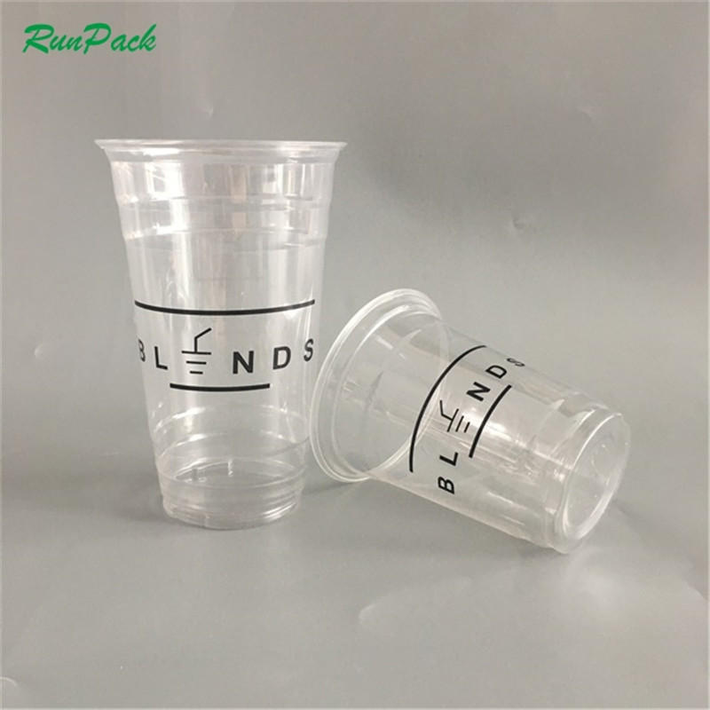 深圳潤(rùn)興一次性塑料杯奶茶杯果汁飲料豆?jié){PP透明膠杯熊貓蓋塑料杯