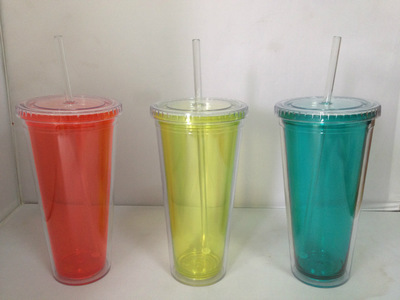【雙層AS冰杯 帶硅膠套塑料杯 雙層隔熱吸管杯】?jī)r(jià)格,廠家,圖片,杯子,永康市飛洋杯業(yè)-